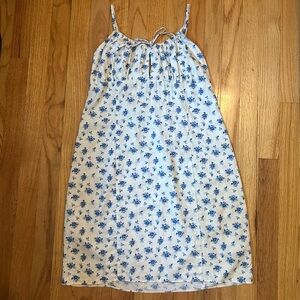 White & Blue Floral Dress